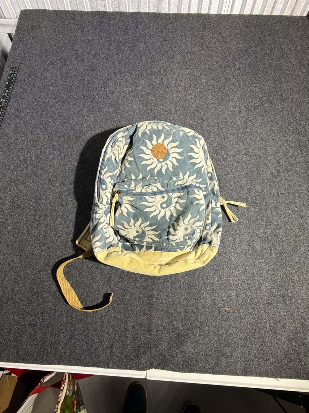 O'Neill Shoreline Backpack Slate Blue Sun Yin Yang Canvas Bookbag